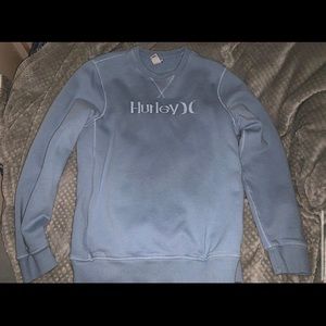 Blue Hurley logo fleece crewneck. Size S